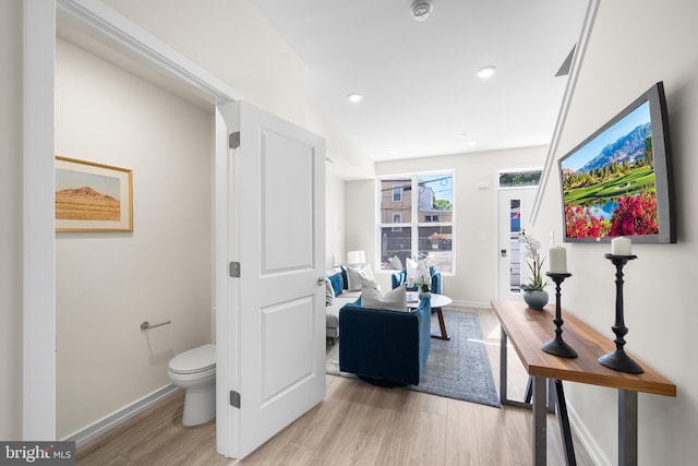 living room featuring light hardwood / wood-style flooring