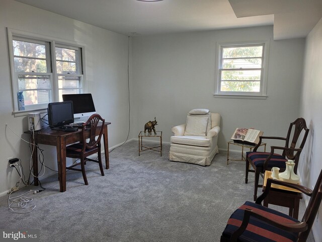 view of carpeted office