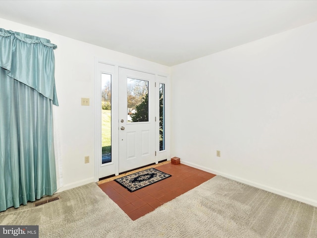 view of carpeted entryway