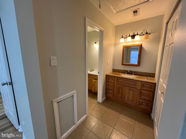 bathroom featuring vanity and tile patterned floors