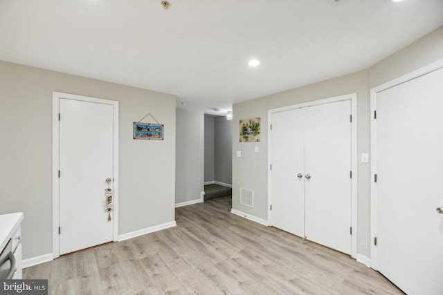 entryway featuring light hardwood / wood-style floors