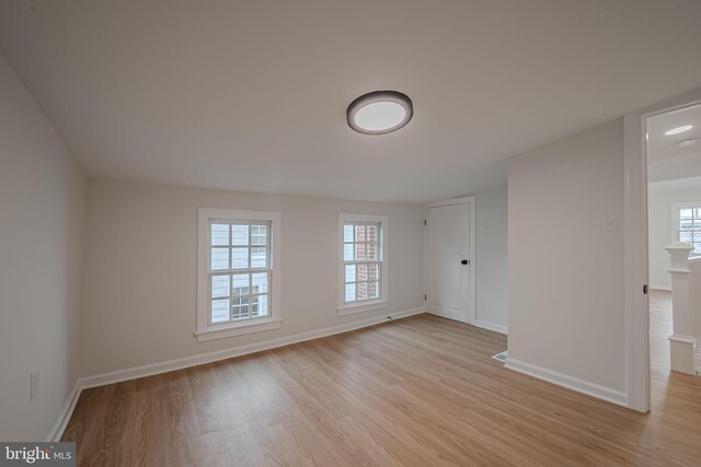 empty room featuring light hardwood / wood-style floors