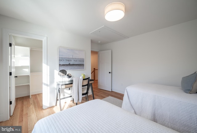 bedroom featuring light hardwood / wood-style floors