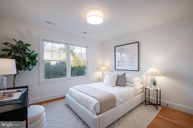 bedroom featuring light hardwood / wood-style flooring