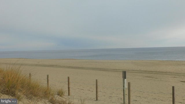 view of water feature featuring a view of the beach