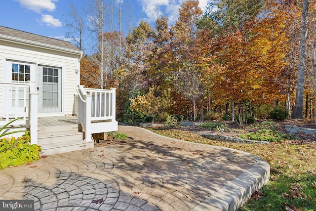 view of patio / terrace featuring a wooden deck