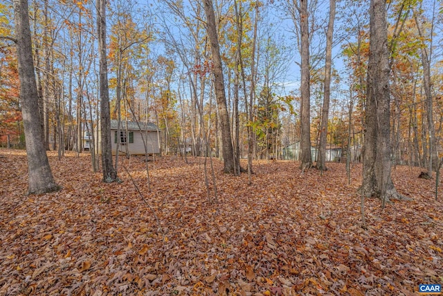 view of yard with an outbuilding