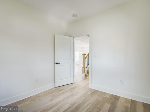 empty room featuring light wood-type flooring