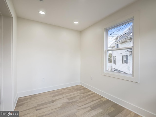 empty room featuring light hardwood / wood-style flooring