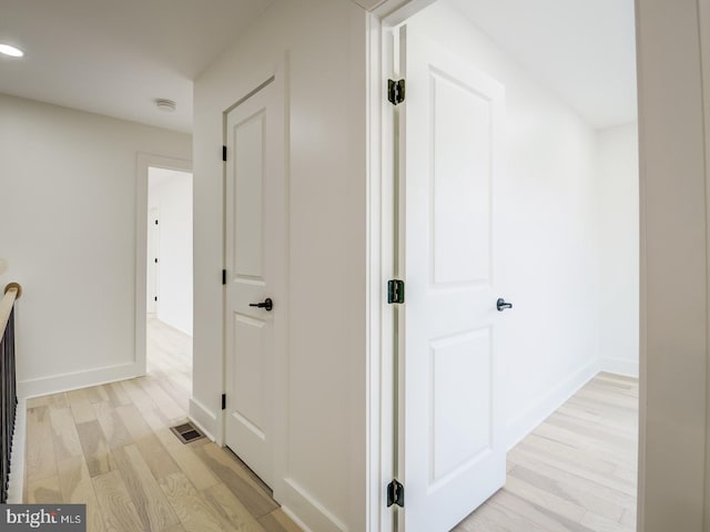 hall featuring light wood-type flooring