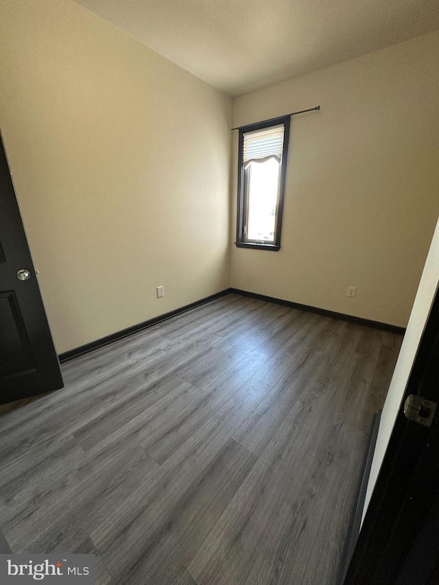 spare room with wood-type flooring