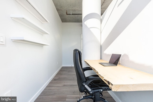 office space featuring wood-type flooring