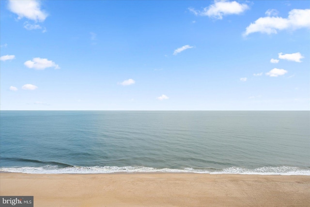 property view of water featuring a view of the beach