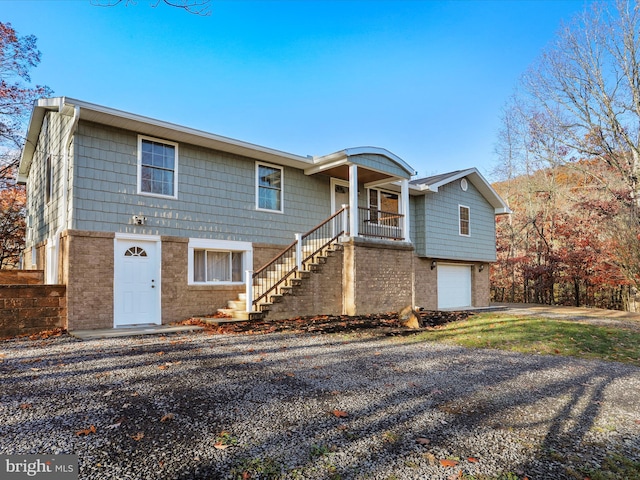 view of front of house with a garage