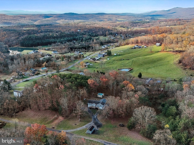 bird's eye view featuring a mountain view