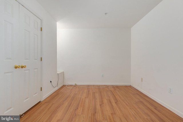 empty room featuring light wood-type flooring