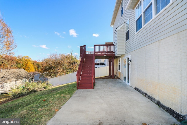 view of patio with a deck