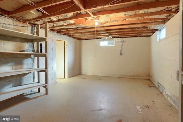 basement with plenty of natural light