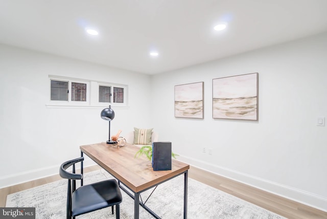 office featuring wood-type flooring