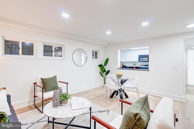 living room featuring light hardwood / wood-style flooring