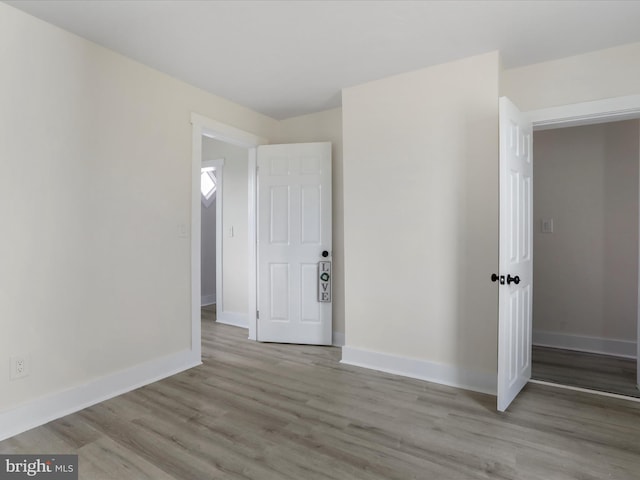 empty room featuring light hardwood / wood-style flooring