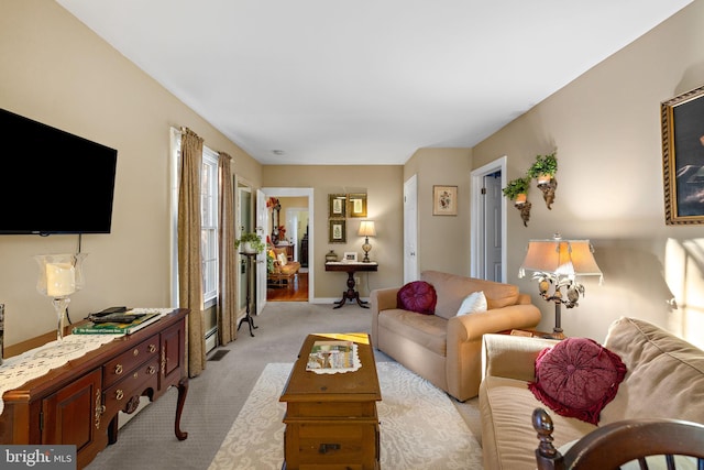1324 River Rd, New Hope, PA 18938 - living area featuring light colored carpet