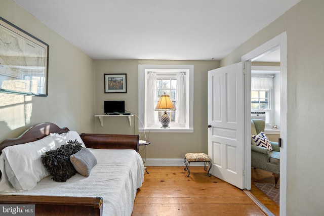 bedroom featuring light hardwood / wood-style flooring