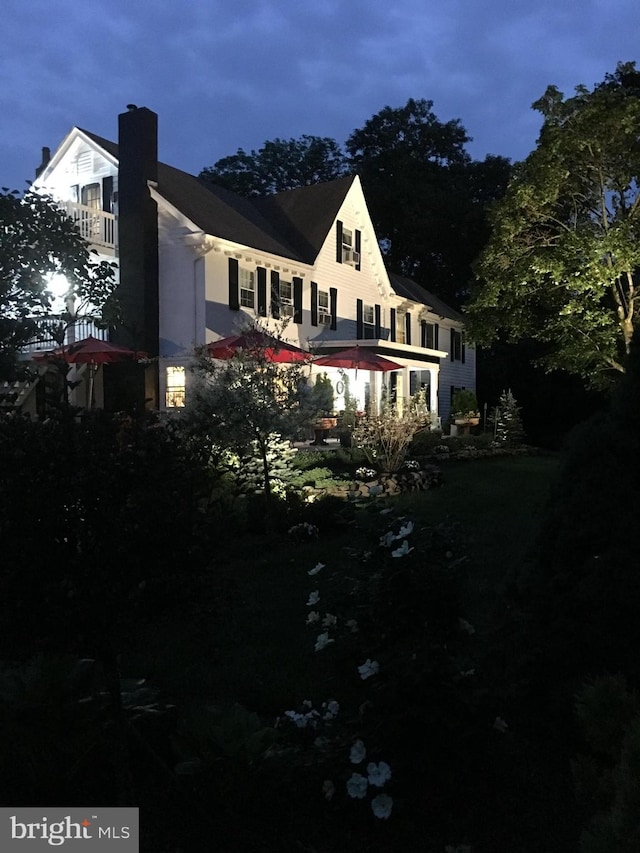 1324 River Rd, New Hope, PA 18938 - rear view of property with a chimney