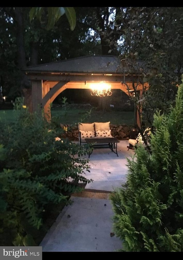 view of patio / terrace featuring a gazebo