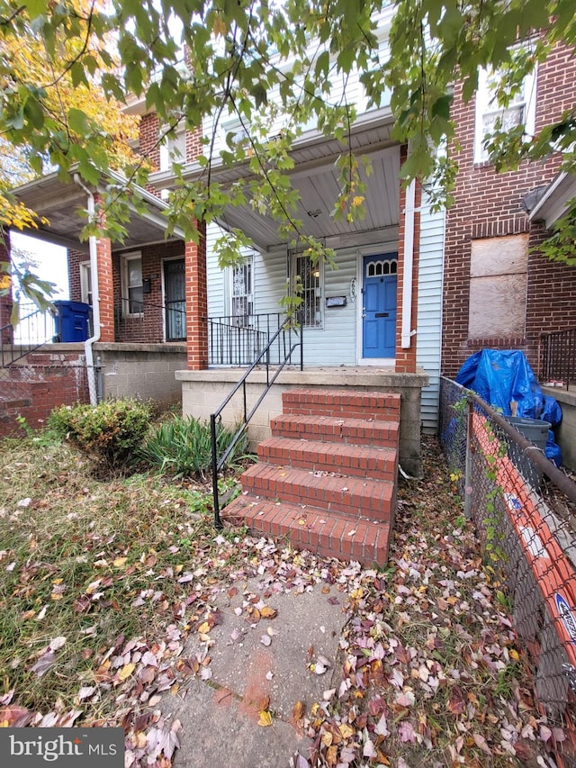 view of front of property with a porch