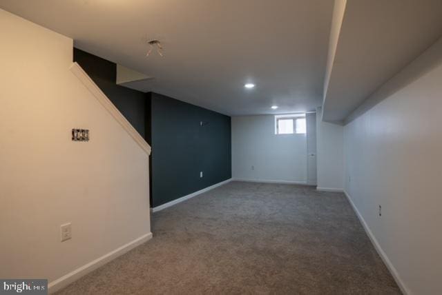 2614 Grogan Ave, Baltimore, MD 21213 - basement featuring recessed lighting, carpet floors, and baseboards
