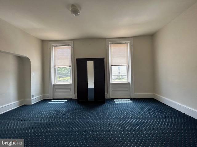 carpeted spare room featuring plenty of natural light