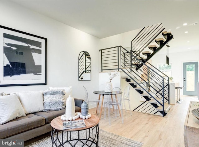 living room featuring hardwood / wood-style floors