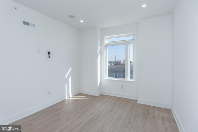 empty room featuring light wood-type flooring