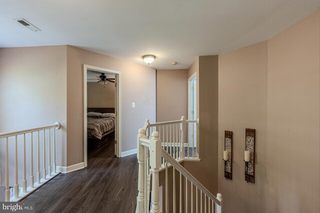 hall featuring dark hardwood / wood-style flooring