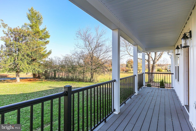 deck with a lawn