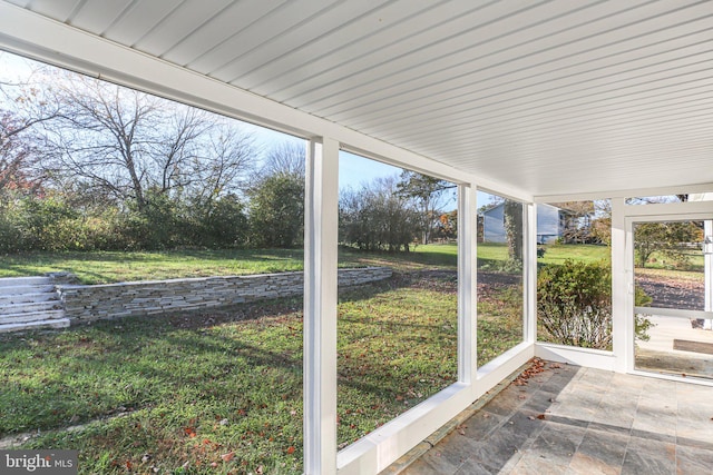 view of unfurnished sunroom