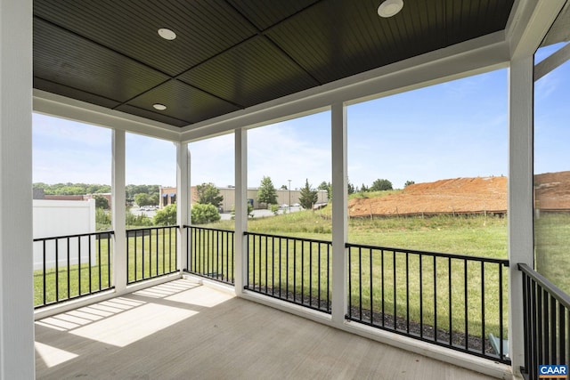 view of unfurnished sunroom