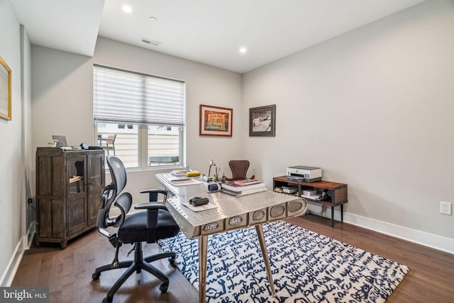 office featuring wood-type flooring