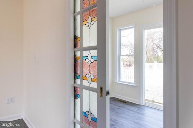 entryway featuring hardwood / wood-style flooring