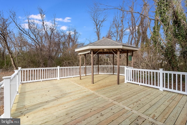 deck with a gazebo