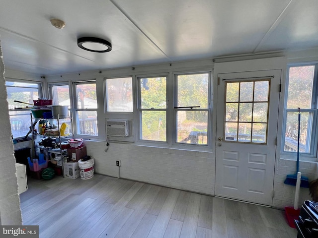 sunroom with cooling unit