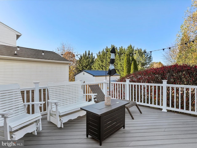 view of wooden deck