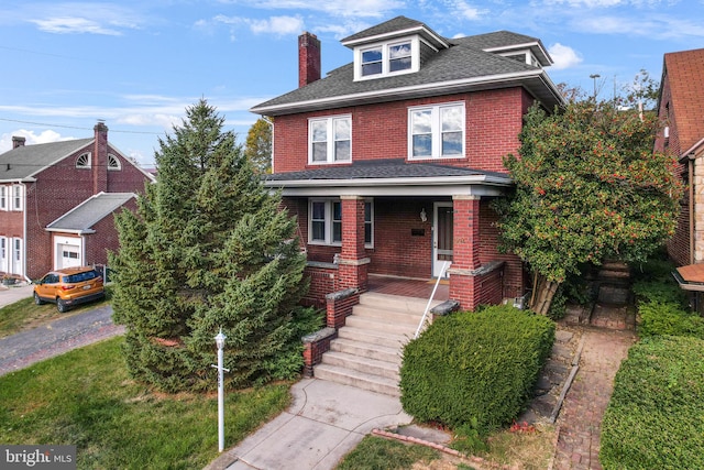 front of property with a porch