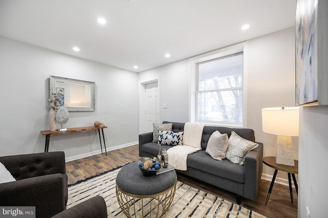 living room with light wood-type flooring