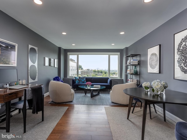 living room featuring hardwood / wood-style floors