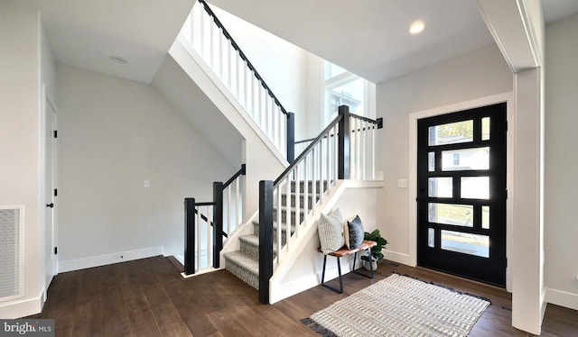 entryway featuring dark hardwood / wood-style flooring