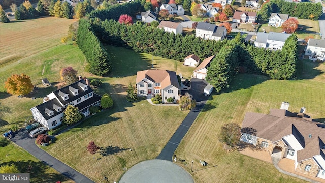 bird's eye view with a residential view