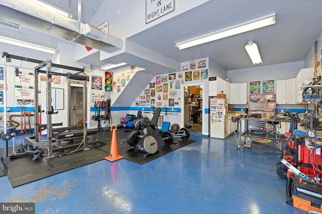 garage with visible vents