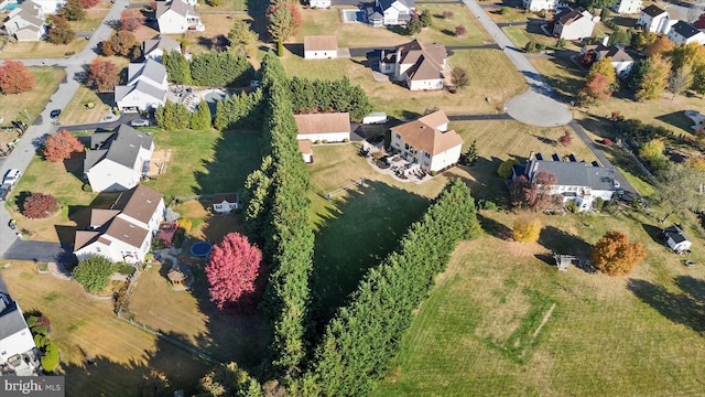 bird's eye view with a residential view